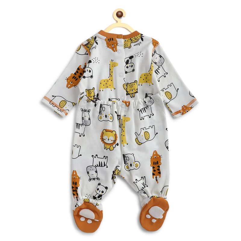 Infants Bronze Knitted Nappy Opening Babysuit image number null